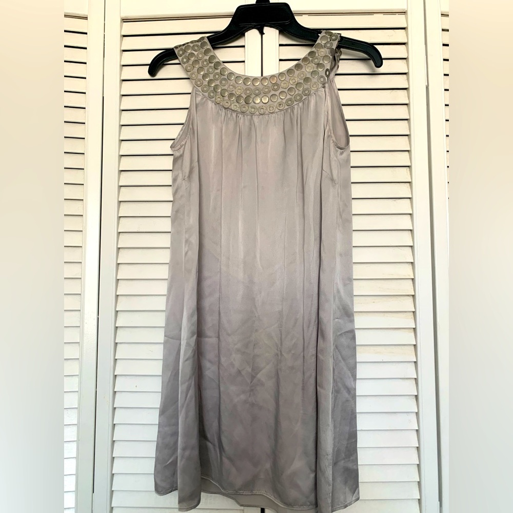 Oasis 100% Silk silver sleeveless top